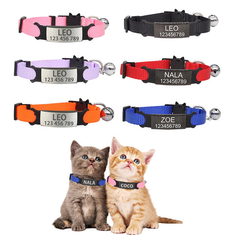 Personalized Engraved Nylon Adjustable Cat Collar - Polly's Pet Products