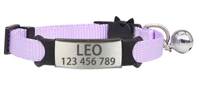 Personalized Engraved Nylon Adjustable Cat Collar - Polly's Pet Products