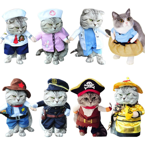 Cat Clothes Funny Halloween Dress Up Party - Polly's Pet Products